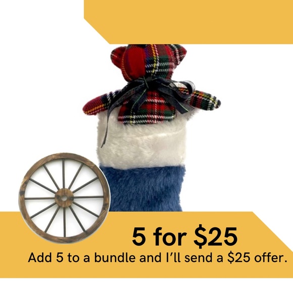 5 handmade plaid teddy bear Christmas ornaments. - Picture 1 of 7